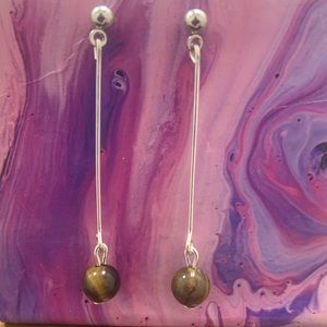 Tiger’s eye handmade earrings. NICKEL FREE - HYPOALLERGENIC